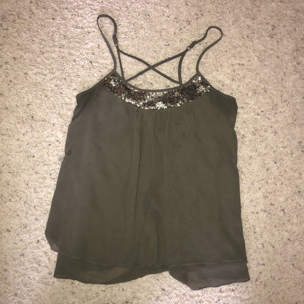 Olive green going out top